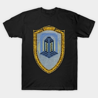 Nightwatch (Shield Gold Celtic Rope on black leather) T-Shirt